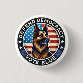 Försvarsdemokrati - Röstblått - tyskt skvallerdjur Knapp