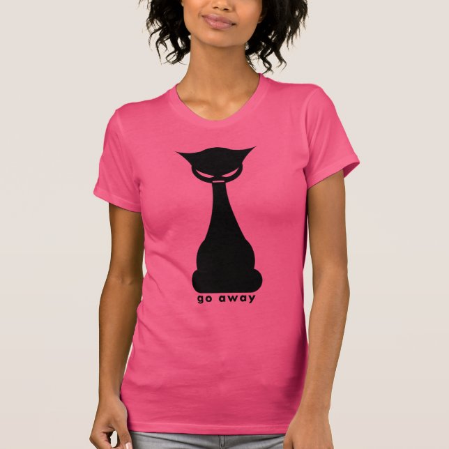 Försvinn Elak Katt T Shirt (Framsida)