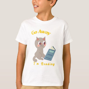 Försvinn, jag läser Rolig katt läser T Shirt
