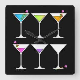 FÖRSVINNANDE MARTINI WALL CLOCK FYRKANTIG KLOCKA