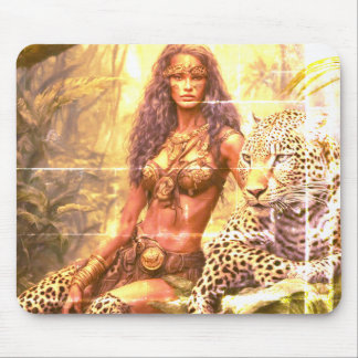 Försvunnen Bild Flicka + Hennes Husdjur Leopard På Musmatta