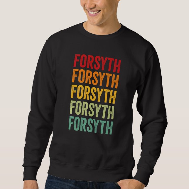 Forsyth County Georgia Rainbow Text Lång Ärmad Tröja (Framsida)