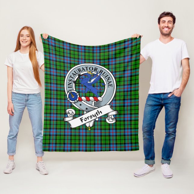 Forsyth Klansymbol Tartan Rutig Fleecefilt (På plats)