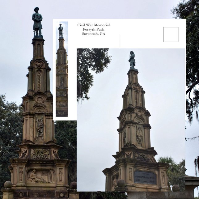 Forsyth Park Civil Krig Memorial Savannah GA Photo Vykort (Skapare uppladdad)