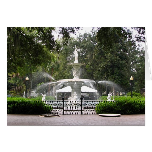 Forsyth Park Fontän Hälsningskort (Framsidan Horizontal)
