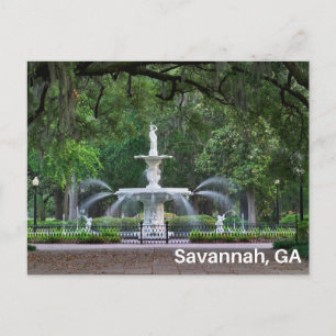 Forsyth Park Fontän i Savannah, GA Vykort