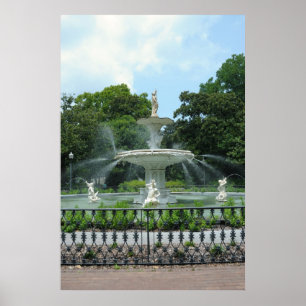 Forsyth Park Fontän Poster