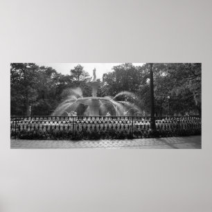 Forsyth Park Fontän, Savannah Ga Poster