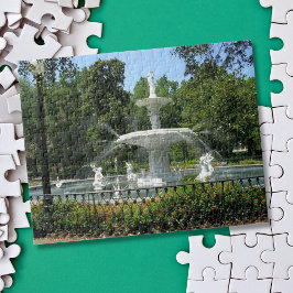 Forsyth Park Fontän Savannah GA Pussel