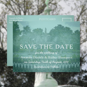 Forsyth Park Fontän Savannah GA Spara datum Meddelande Vykort