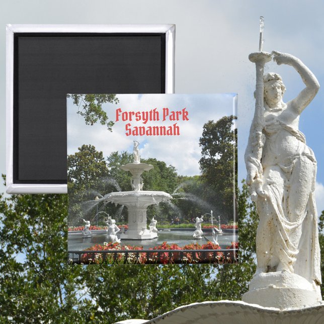 Forsyth Park Fontän Savannah Georgi Photographic Magnet (Skapare uppladdad)