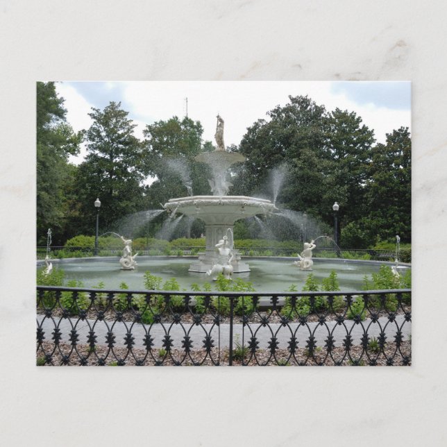 Forsyth Park fontän Savannah, Georgien Vykort (Framsida)