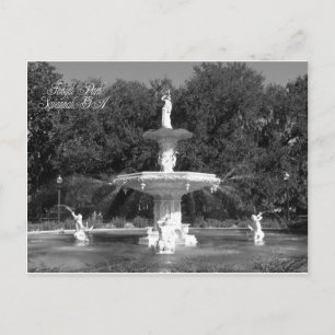 Forsyth Park Fontän Savannah, Georgien Vykort