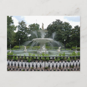 Forsyth Park Fontän Vykort
