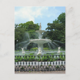 Forsyth Park Fontän Vykort