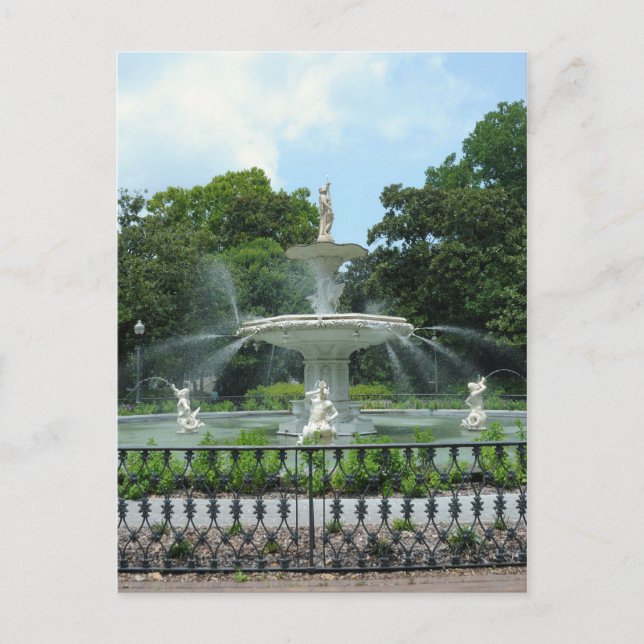 Forsyth Park Fontän Vykort (Framsida)