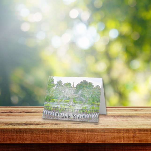 Forsyth Park Fontän Watercolor Tack Kort (Skapare uppladdad)