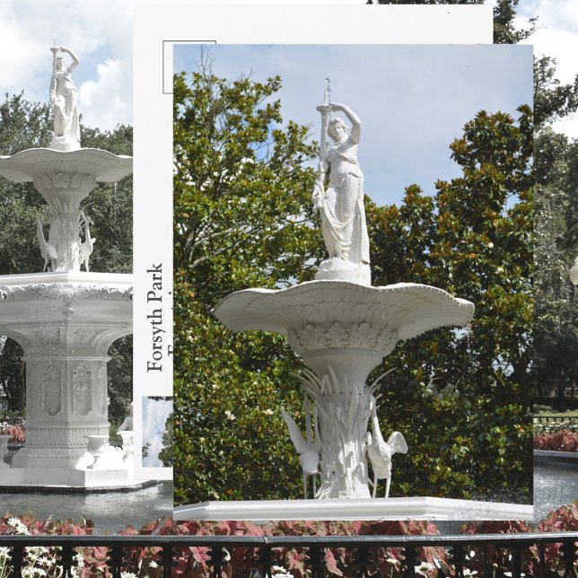 Forsyth Park-fontänen Savannah GA Fotografisk Vykort (Skapare uppladdad)