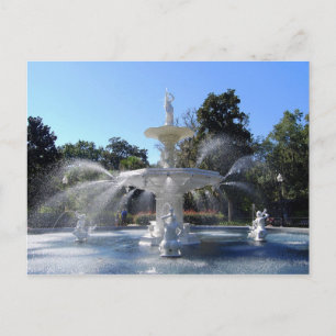Forsyth Park-fontänen, Savannah, Georgia, vykort