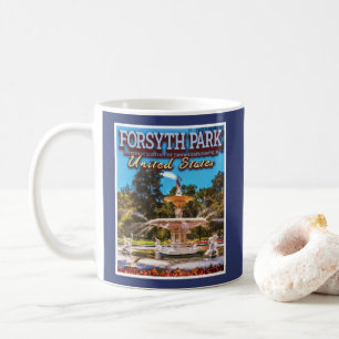 FORSYTH PARK - FORSYTH FONTÄN - SAVANNAH GEORGIA KAFFEMUGG