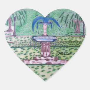 Forsyth Park-hjärtdekalk Hjärtformat Klistermärke