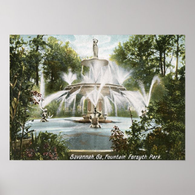 Forsyth Park, Savannah 1906 Vintage Poster (Framsidan)
