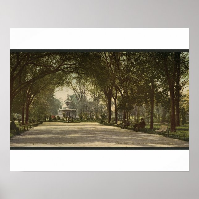 Forsyth Park, Savannah, Georgia Circa 1901 Poster (Framsidan)