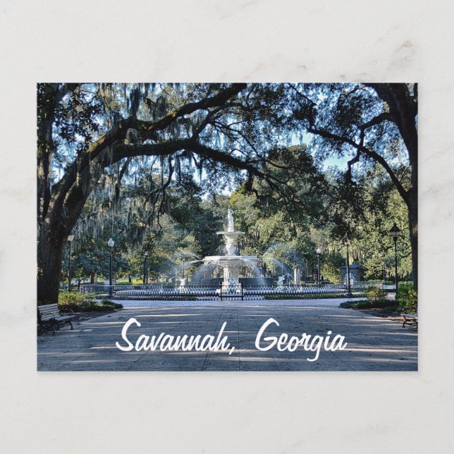 Forsyth Park Savannah Georgia-vykort Vykort (Framsida)
