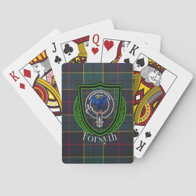 Forsyth Scottish Clan Tartan & Crest Casinokort (Baksidan)