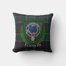 Forsyth Scottish Klan Tartan & Vapensköld Kudde