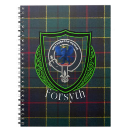 Forsyth skotska klan tartan och vapensköld anteckningsbok