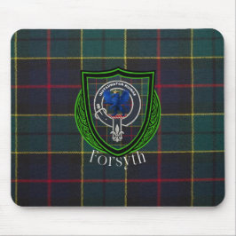 Forsyth skotska klan tartan och vapensköld musmatta