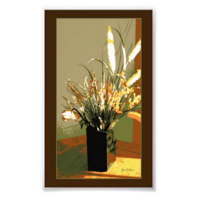 Forsythia Flower Bouquet Photo Print Fototryck (Framsidan)