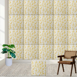 Forsythia Sunshine Blommönster Ceramic Tile Kakelplatta