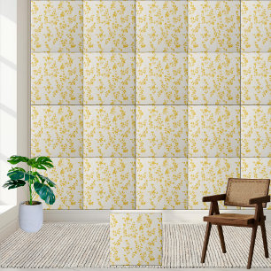 Forsythia Sunshine Blommönster Ceramic Tile Kakelplatta