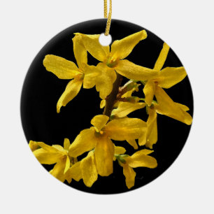Forsythiaprydnad Julgransprydnad Keramik