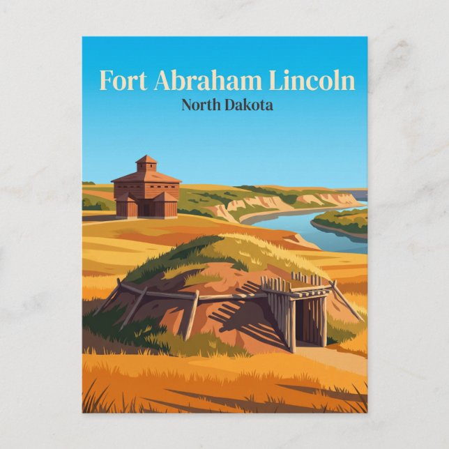 Fort Abraham Lincoln State Park USA Vykort (Framsida)