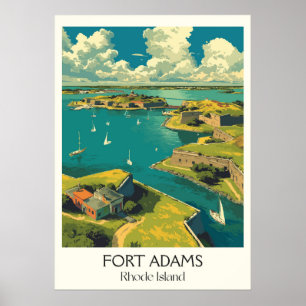Fort Adams Rhode Island hamn Poster