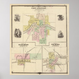 Fort Atkinson, Waterloo och Palmyra, Jefferson Co Poster