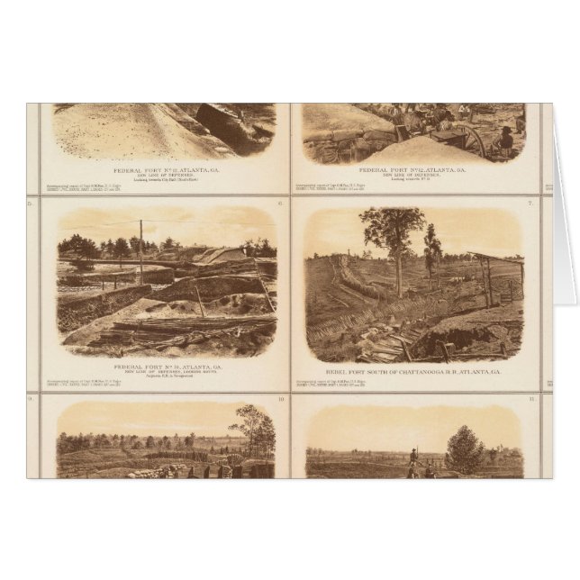 Fort, batterier, Atlanta, Ga Hälsningskort (Framsidan Horizontal)