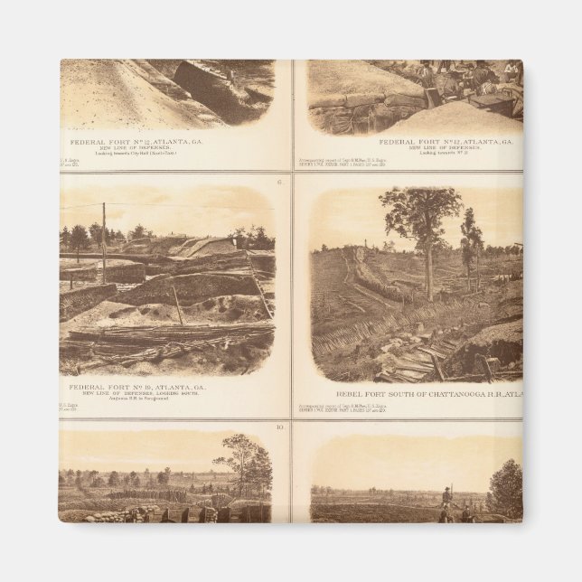 Fort, batterier, Atlanta, Ga Magnet (Framsidan)
