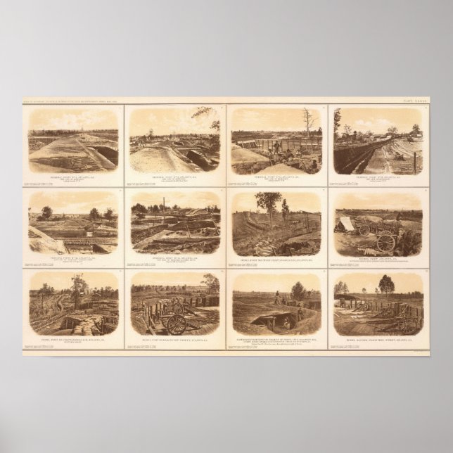 Fort, batterier, Atlanta, Ga Poster (Framsidan)