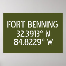 Fort Bening Latitude Longitud Poster