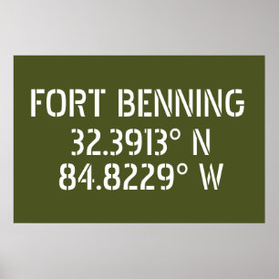 Fort Bening Latitude Longitud Poster
