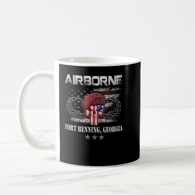 Fort Benning GA-armébasFlygburen Tshirt, veteraner Kaffemugg (Vänster)