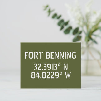 Fort Benning Latitude Longitude vykort