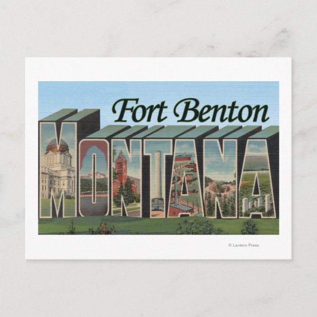 Fort Benton, Montana - Stora Bokstavsscener Vykort (Framsida)
