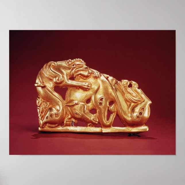 Fort bild av en Griffin-attack mot en häst Poster (Framsidan)