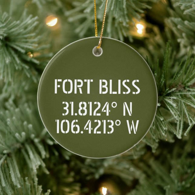 Fort Bliss Latitude Longitud Personlig Julgransprydnad Keramik (Träd)