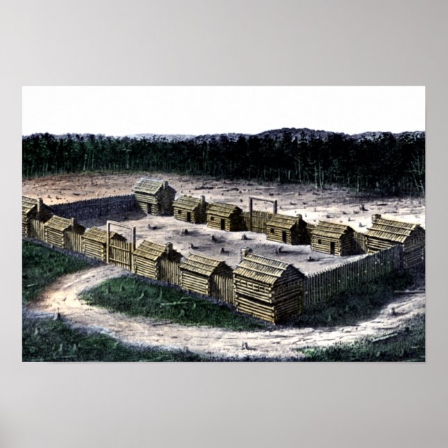 Fort Boonesborough Kentucky Historic Fort Diagram Poster (Framsidan)